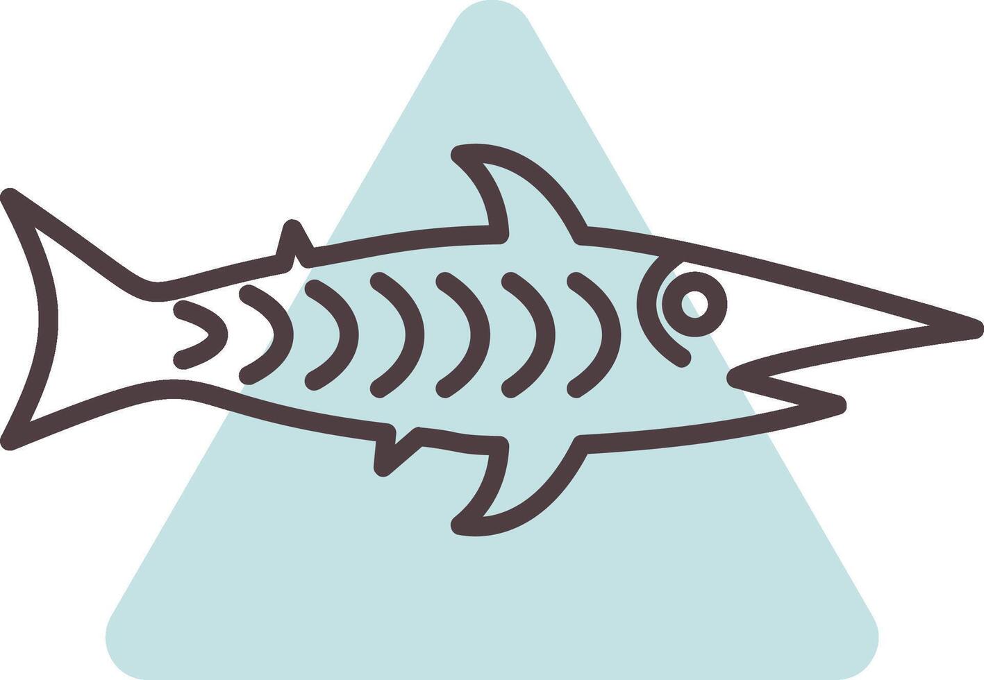 shark Line  Shape Colors Icon vector