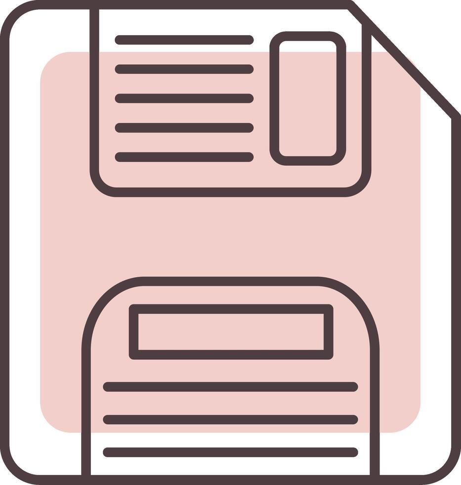 Floppy Disk Line  Shape Colors Icon vector