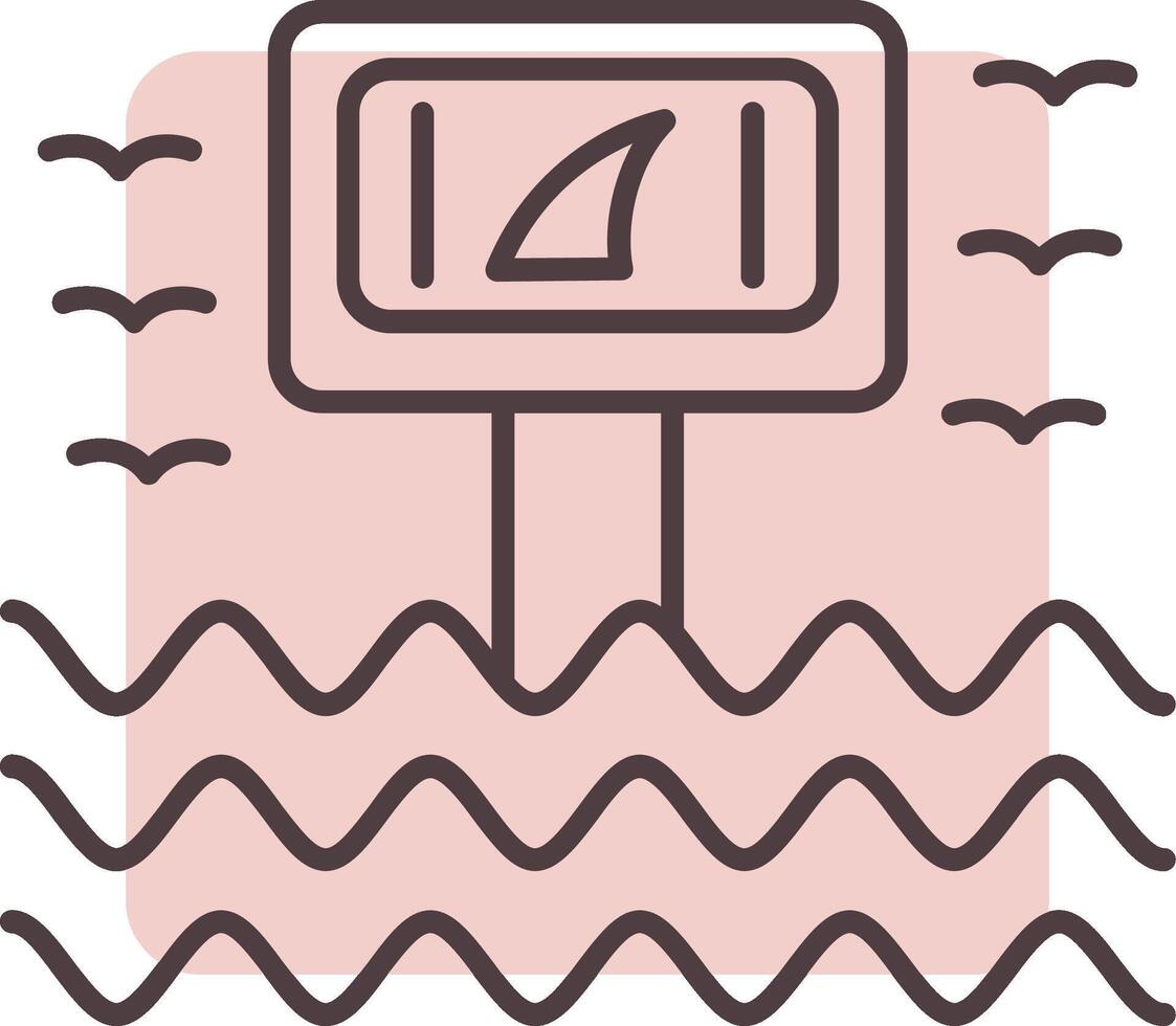 Warning Sign Line  Shape Colors Icon vector