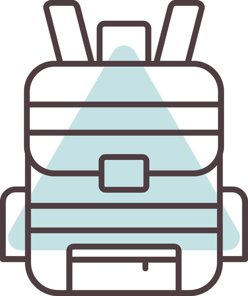 mochila línea forma colores icono vector