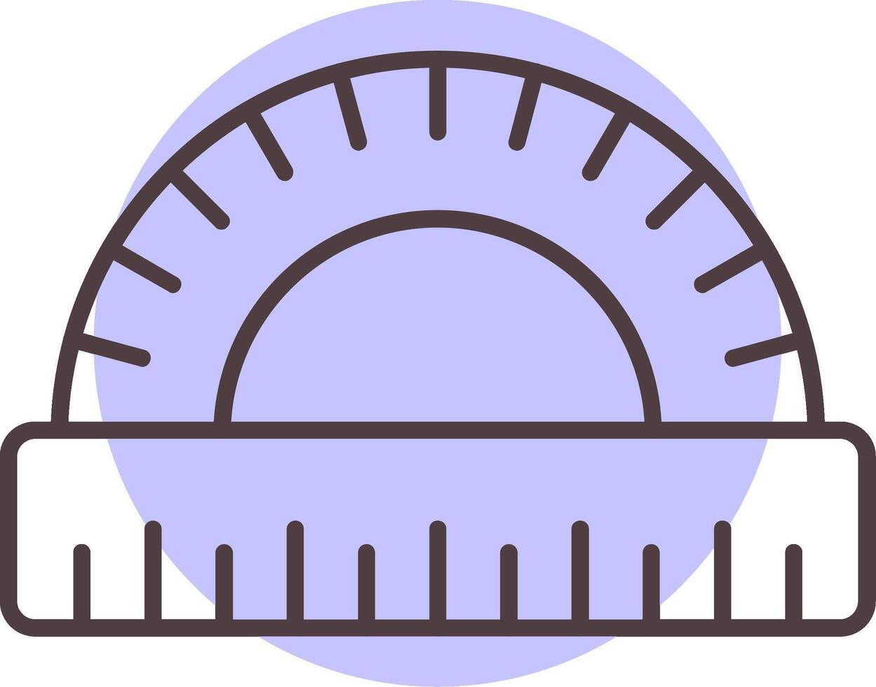 Protractor Line  Shape Colors Icon vector