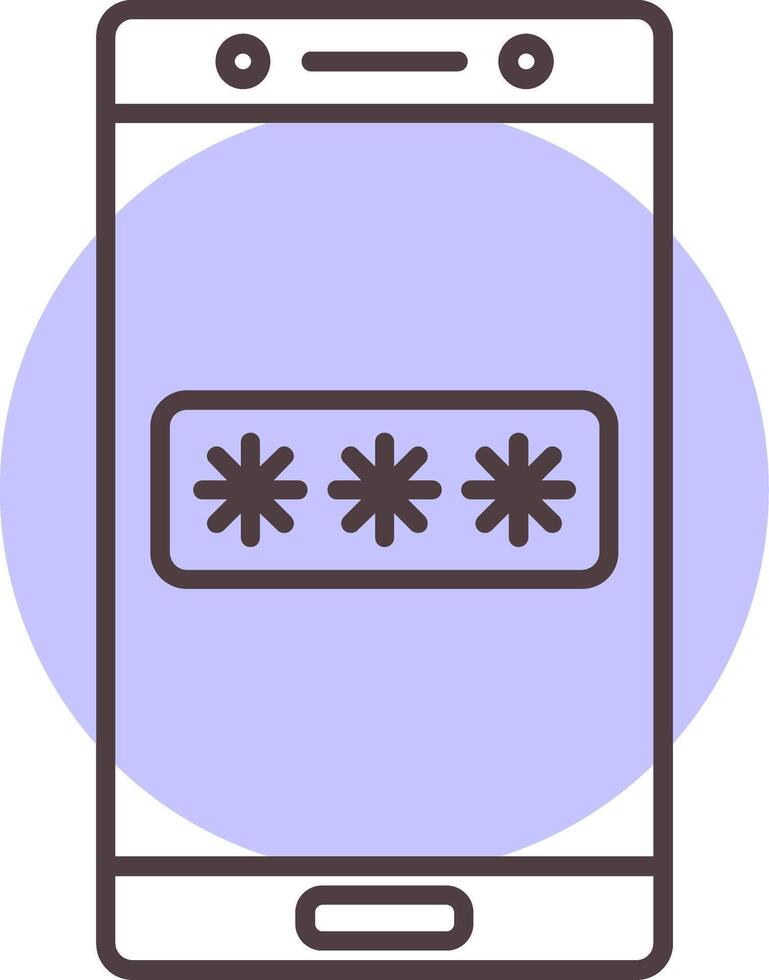 Password Line  Shape Colors Icon vector