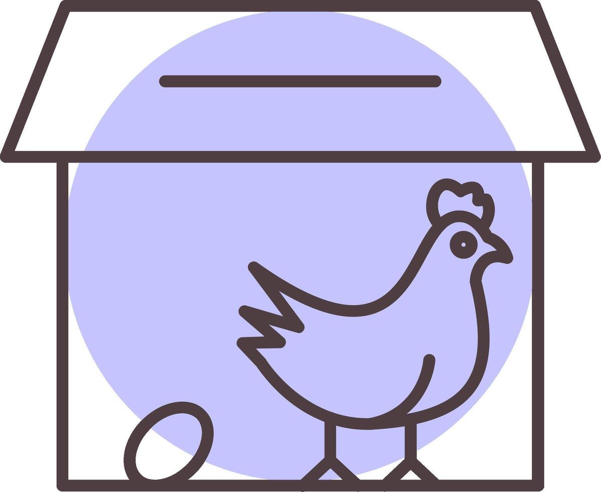 pollo cooperativa línea forma colores icono vector