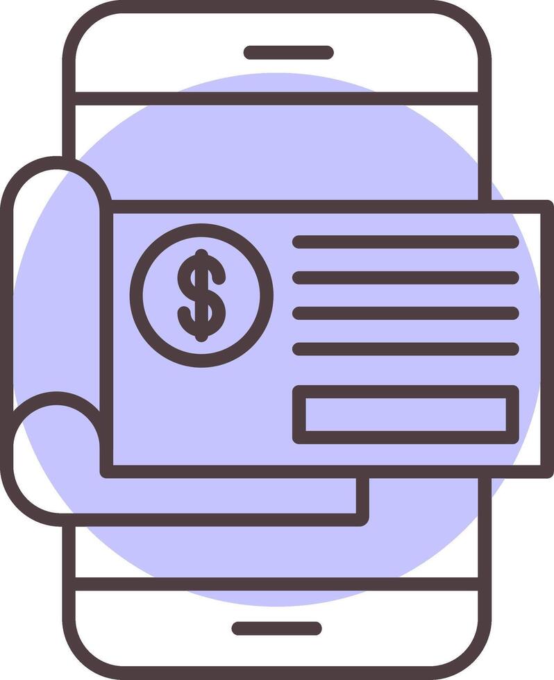 banco cheque línea forma colores icono vector