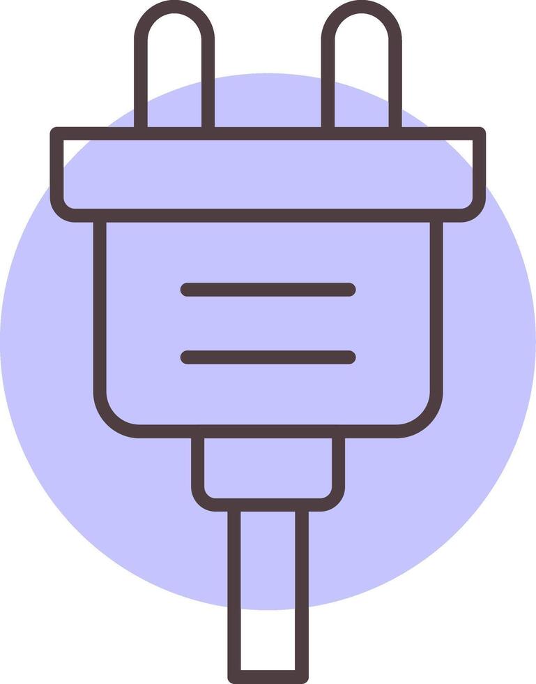 Plug Line  Shape Colors Icon vector