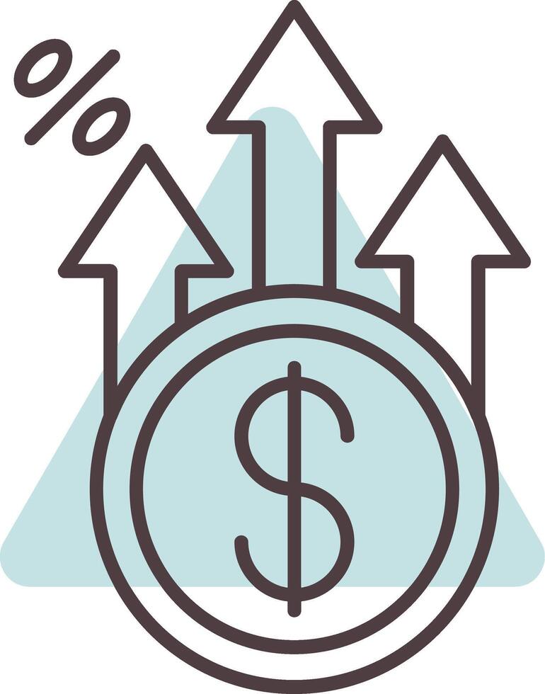Profit Line  Shape Colors Icon vector
