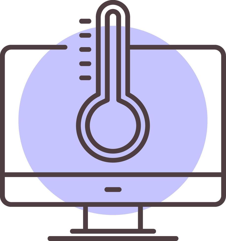 Temperature Line  Shape Colors Icon vector