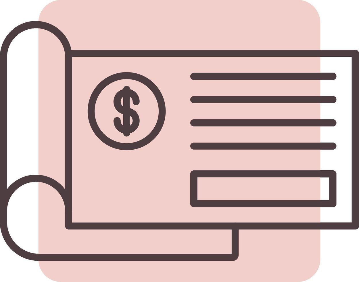 Bank Check Line  Shape Colors Icon vector