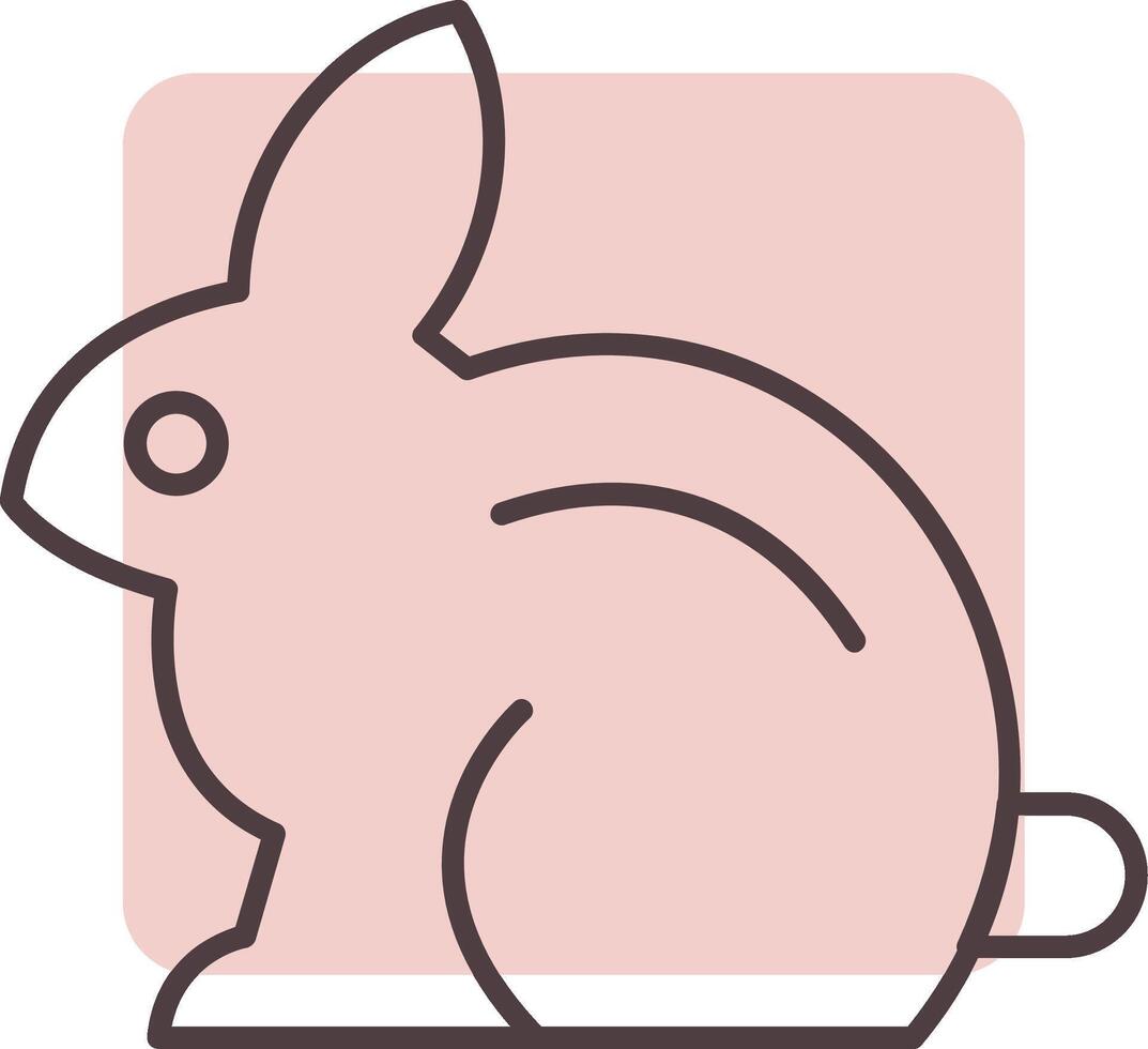 Rabbit Line  Shape Colors Icon vector