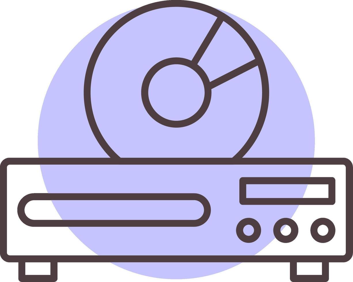 Dvd Player Line  Shape Colors Icon vector