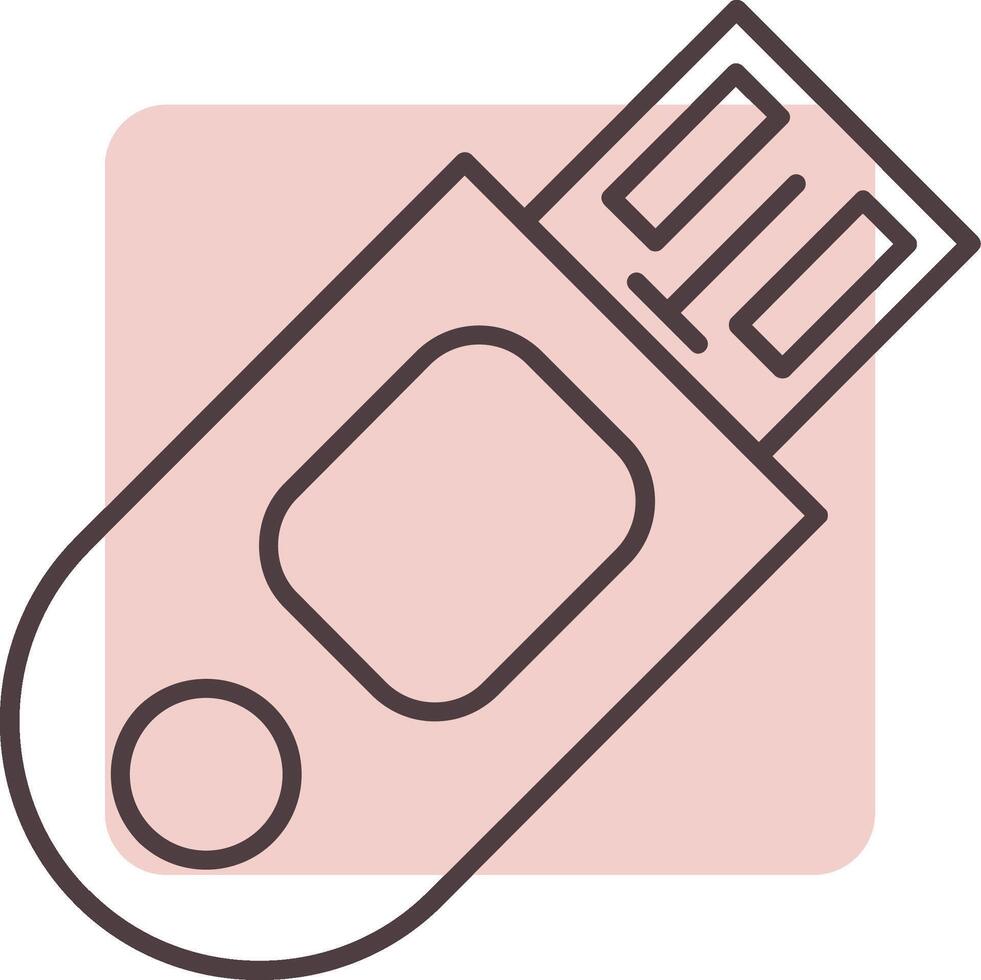 memoria USB línea forma colores icono vector