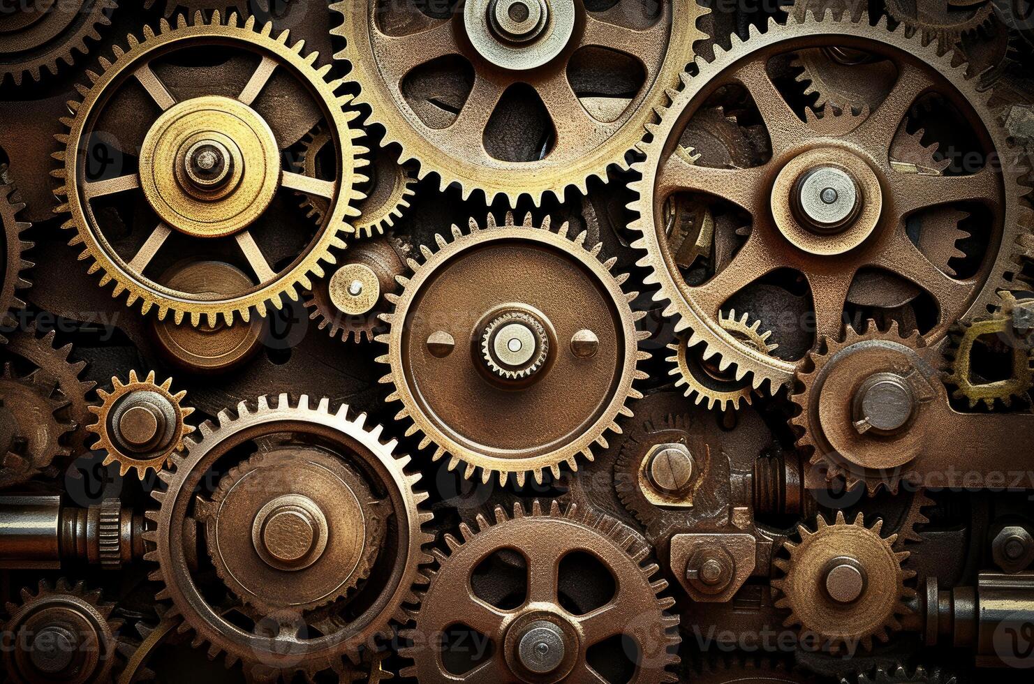 AI generated Industrial Machinery gears. Generate Ai photo