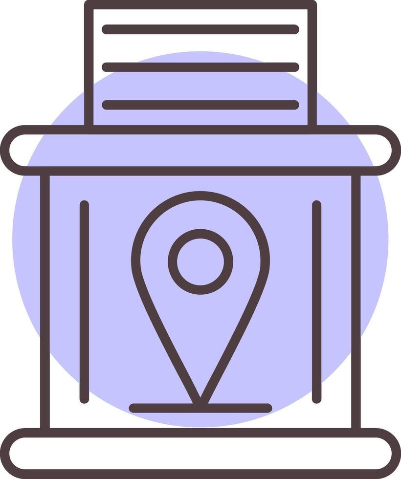 Telephone Booth Line  Shape Colors Icon vector
