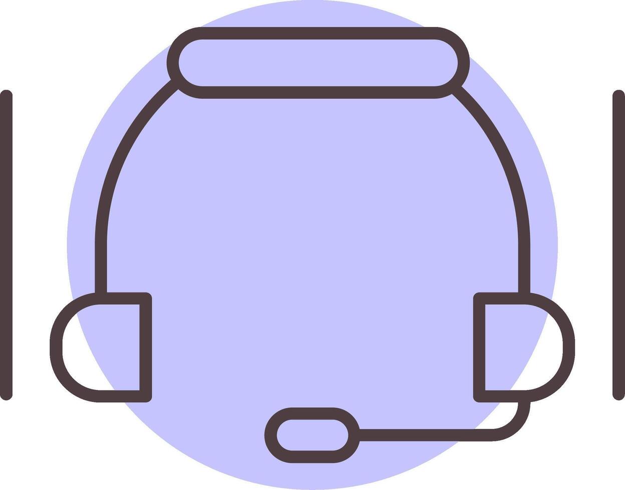 Headset Line  Shape Colors Icon vector