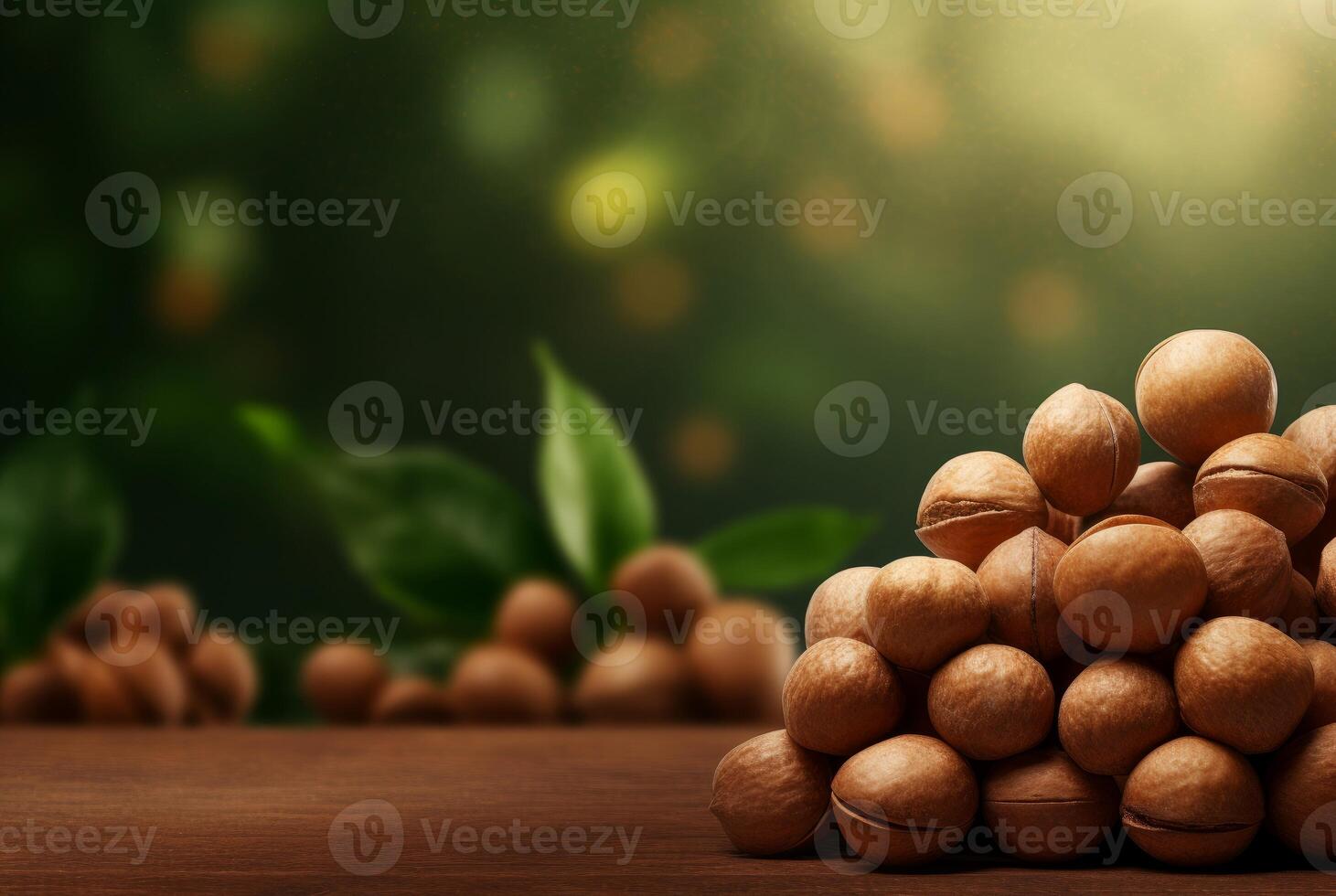 AI generated Crunchy Macadamia nuts. Generate Ai photo
