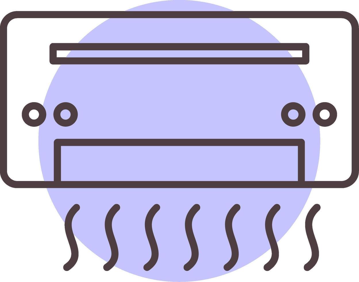 Air Conditioner Line  Shape Colors Icon vector