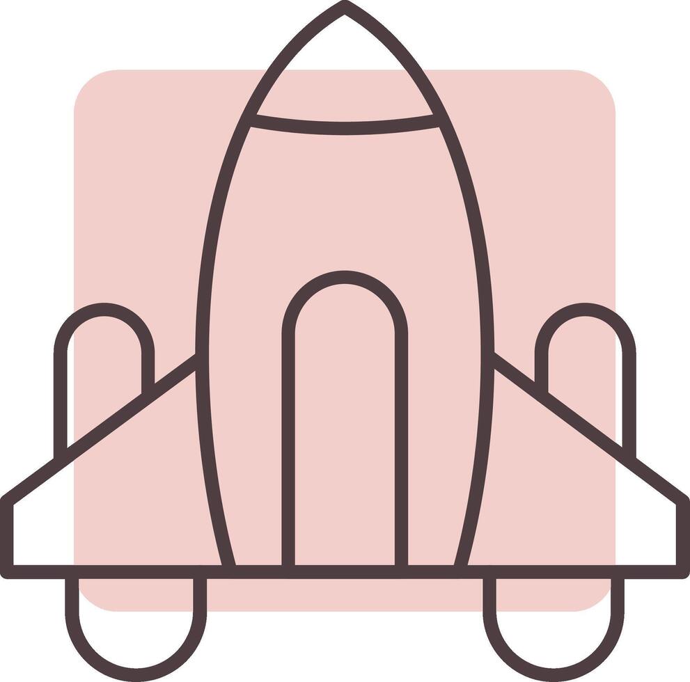 Spaceship Line  Shape Colors Icon vector