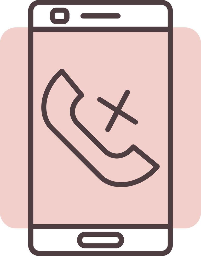 Missed Call Line  Shape Colors Icon vector