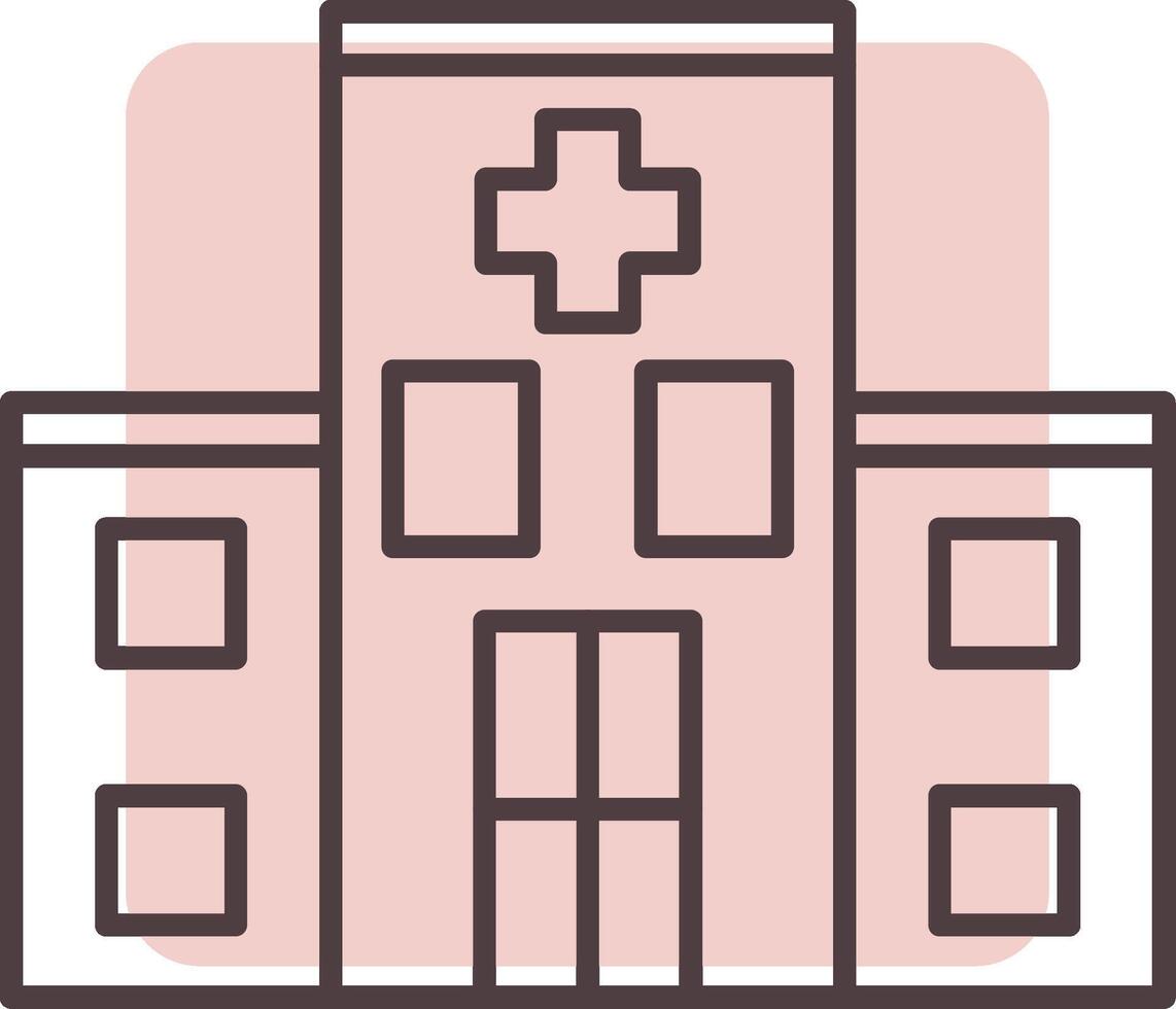 Hospital Line  Shape Colors Icon vector