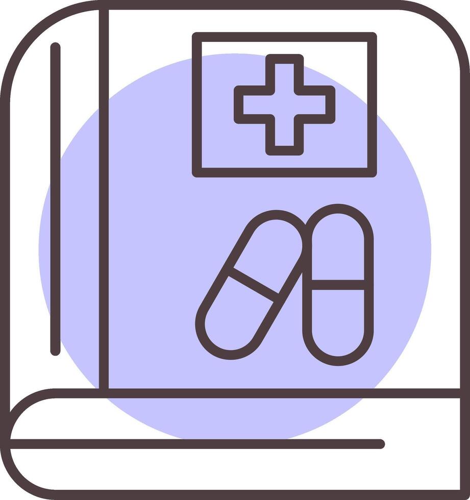 Medical Book Line  Shape Colors Icon vector