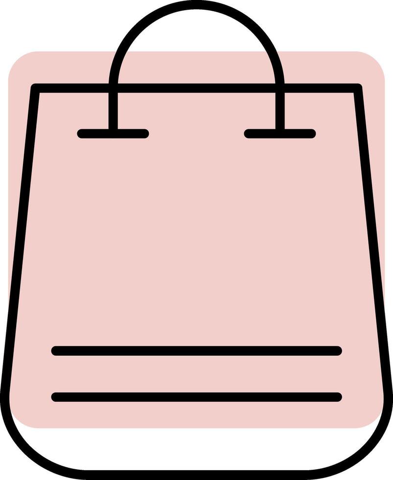 Shopping Bag Line  Shape Colors Icon vector