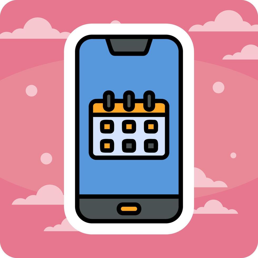 Smartphone Calendar Vecto Icon vector