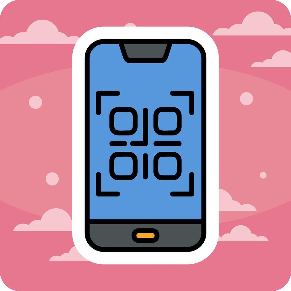 Smartphone QR Code Vecto Icon vector