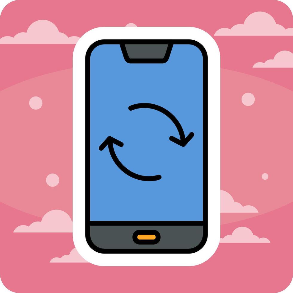 Smartphone Data Sync Vecto Icon vector