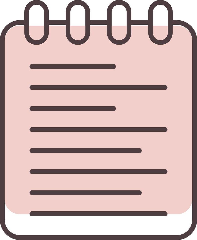Note Pad Line  Shape Colors Icon vector