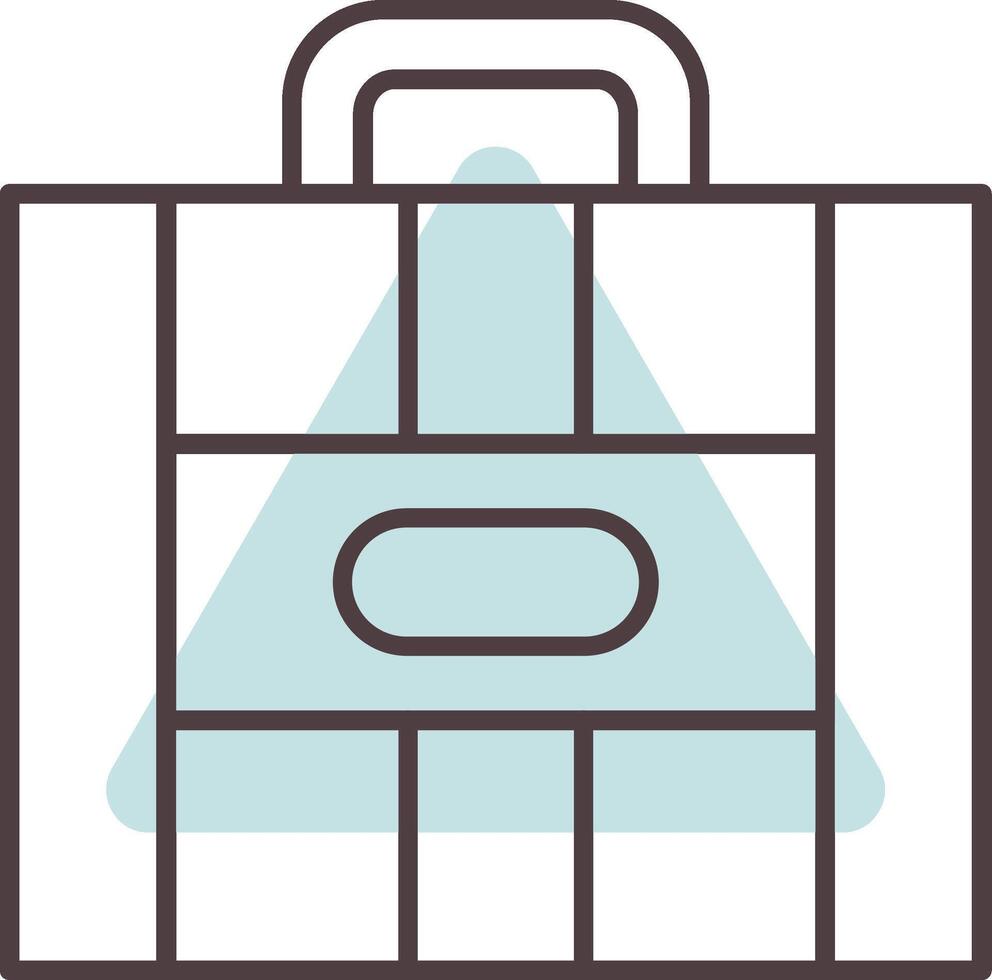 Suitcase Line  Shape Colors Icon vector