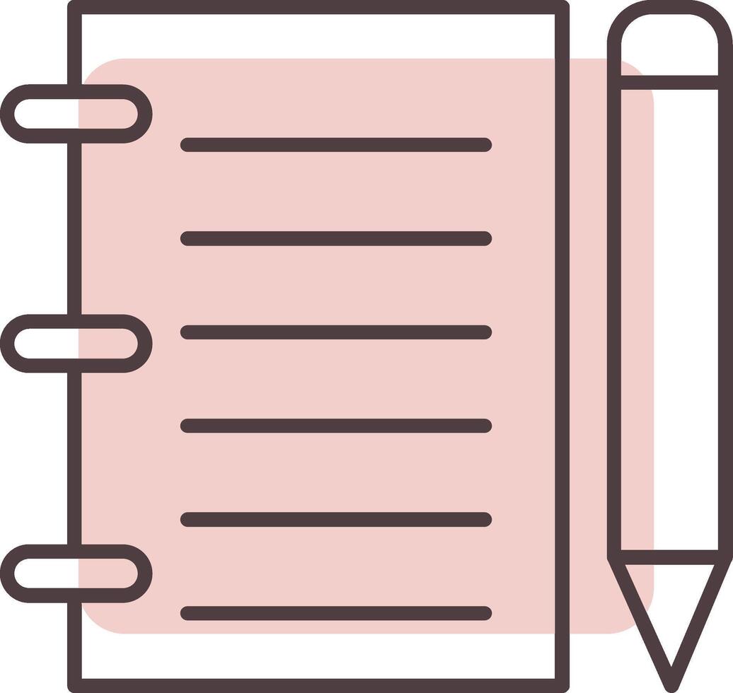 Notebook Line  Shape Colors Icon vector
