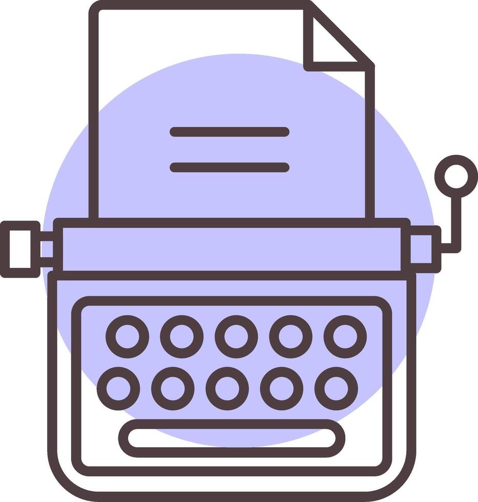 Typewriter Line  Shape Colors Icon vector