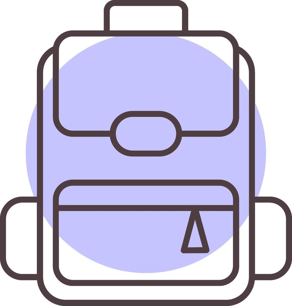Backpack Line  Shape Colors Icon vector