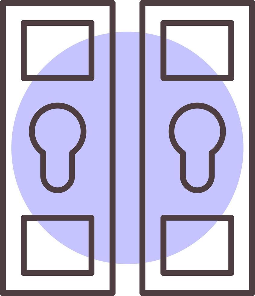 Locker Line  Shape Colors Icon vector