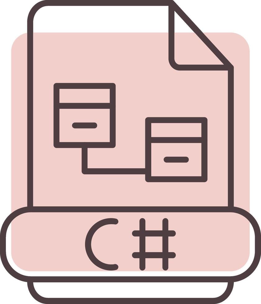 C Sharp Line  Shape Colors Icon vector