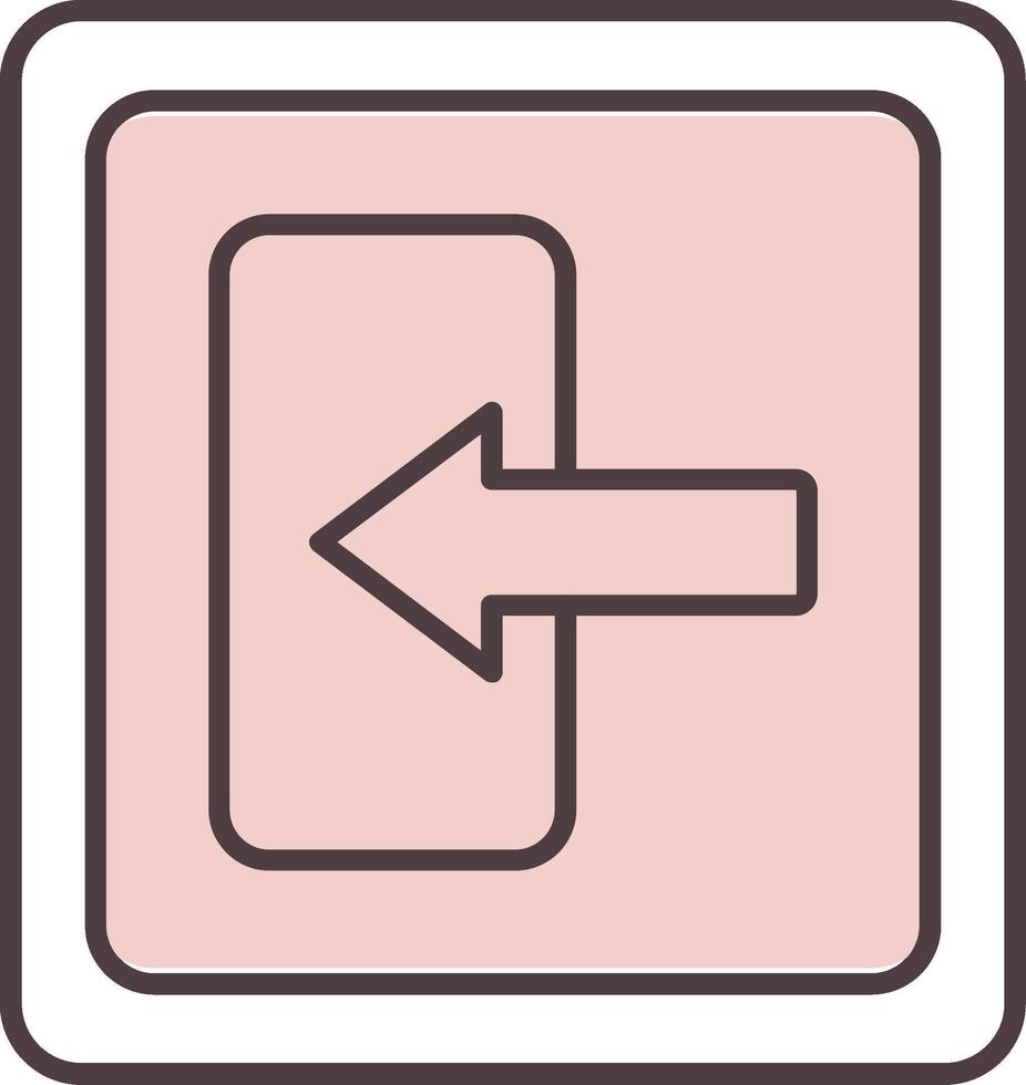 Log In Line  Shape Colors Icon vector