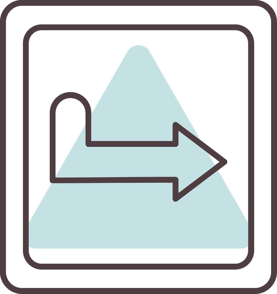 Turn Right Line  Shape Colors Icon vector