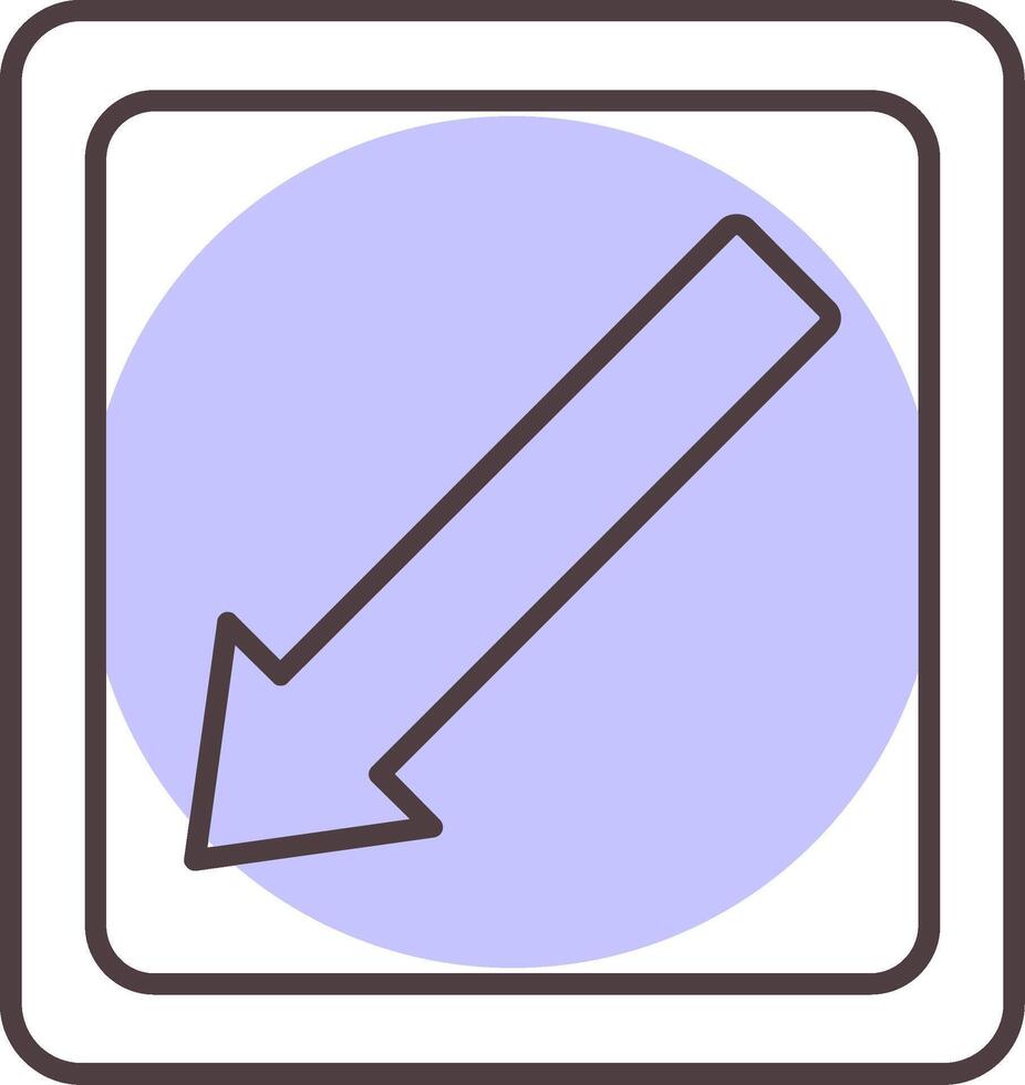 Diagonal Arrow Line  Shape Colors Icon vector