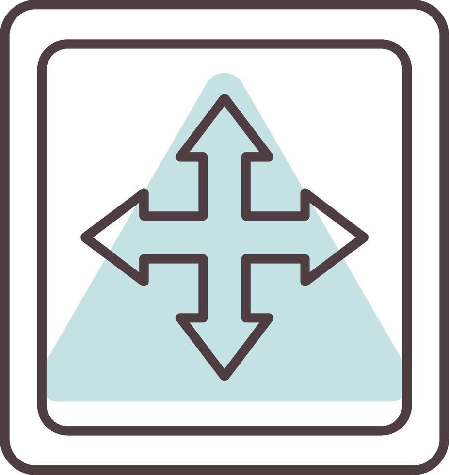 Cross Symbol Line  Shape Colors Icon vector