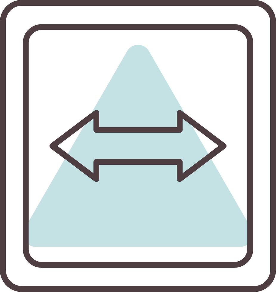 Opposite Line  Shape Colors Icon vector