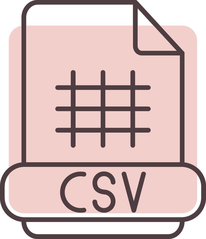 csv línea forma colores icono vector