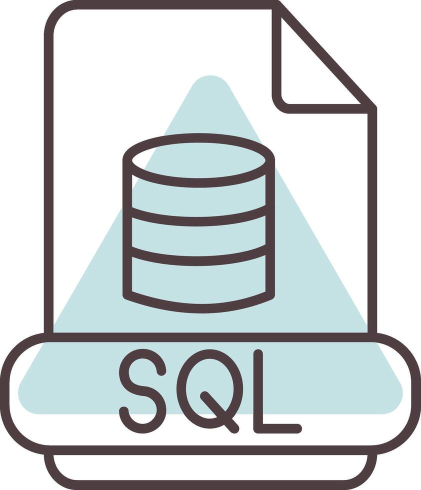 Sql Line  Shape Colors Icon vector