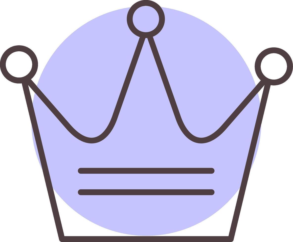 Crown Line  Shape Colors Icon vector