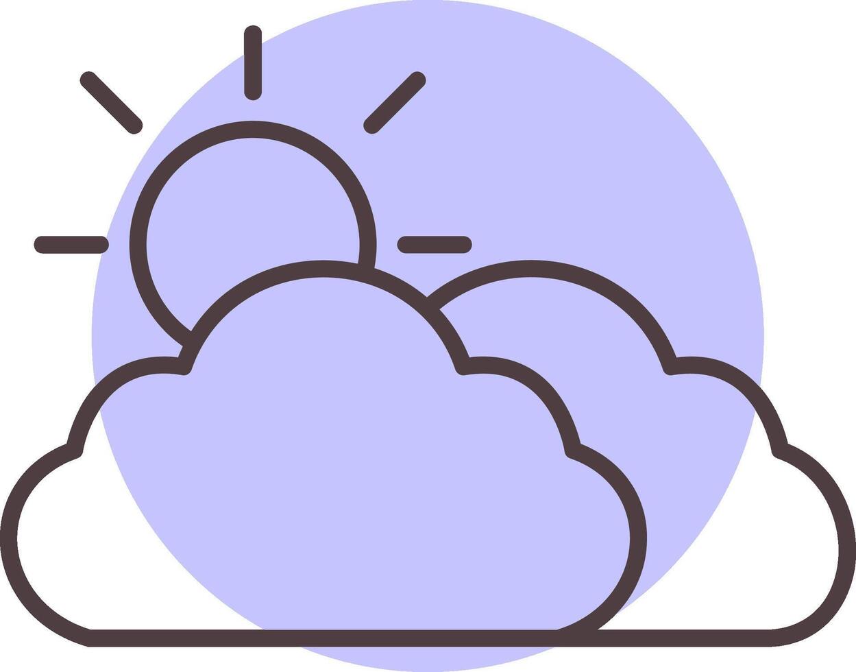 nublado línea forma colores icono vector