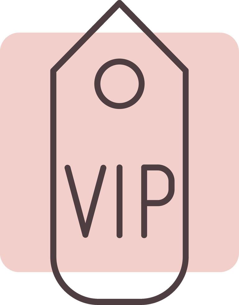 Vip pass Line  Shape Colors Icon vector