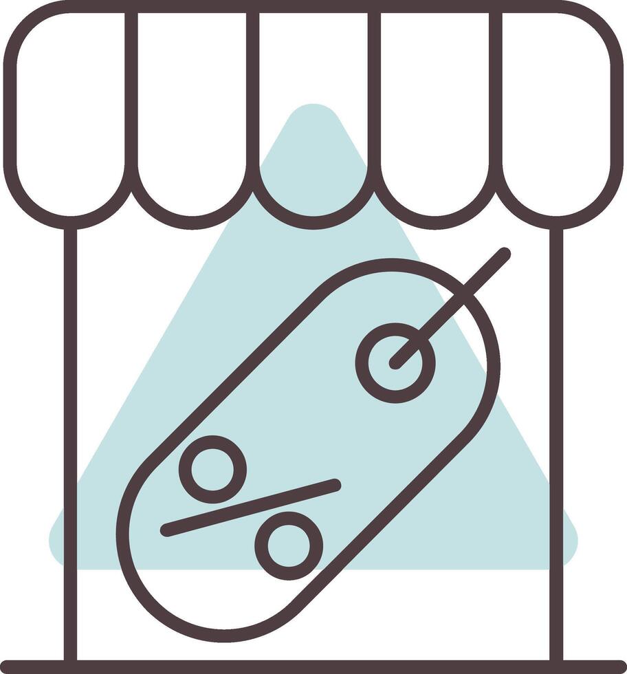 Marketplace Line  Shape Colors Icon vector