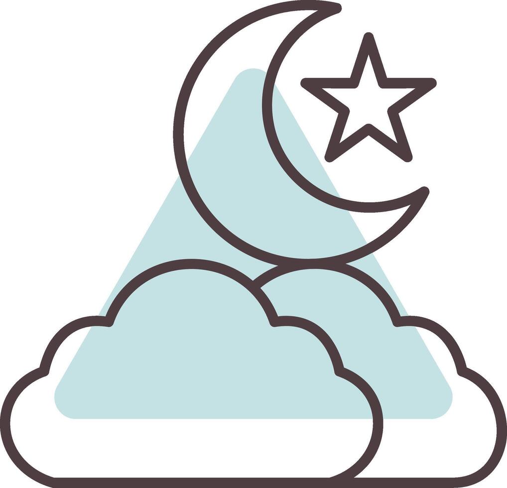 Night Line  Shape Colors Icon vector