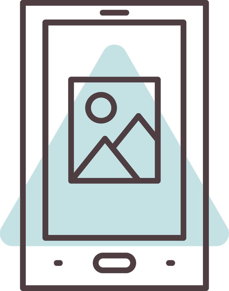 Tablet Line  Shape Colors Icon vector