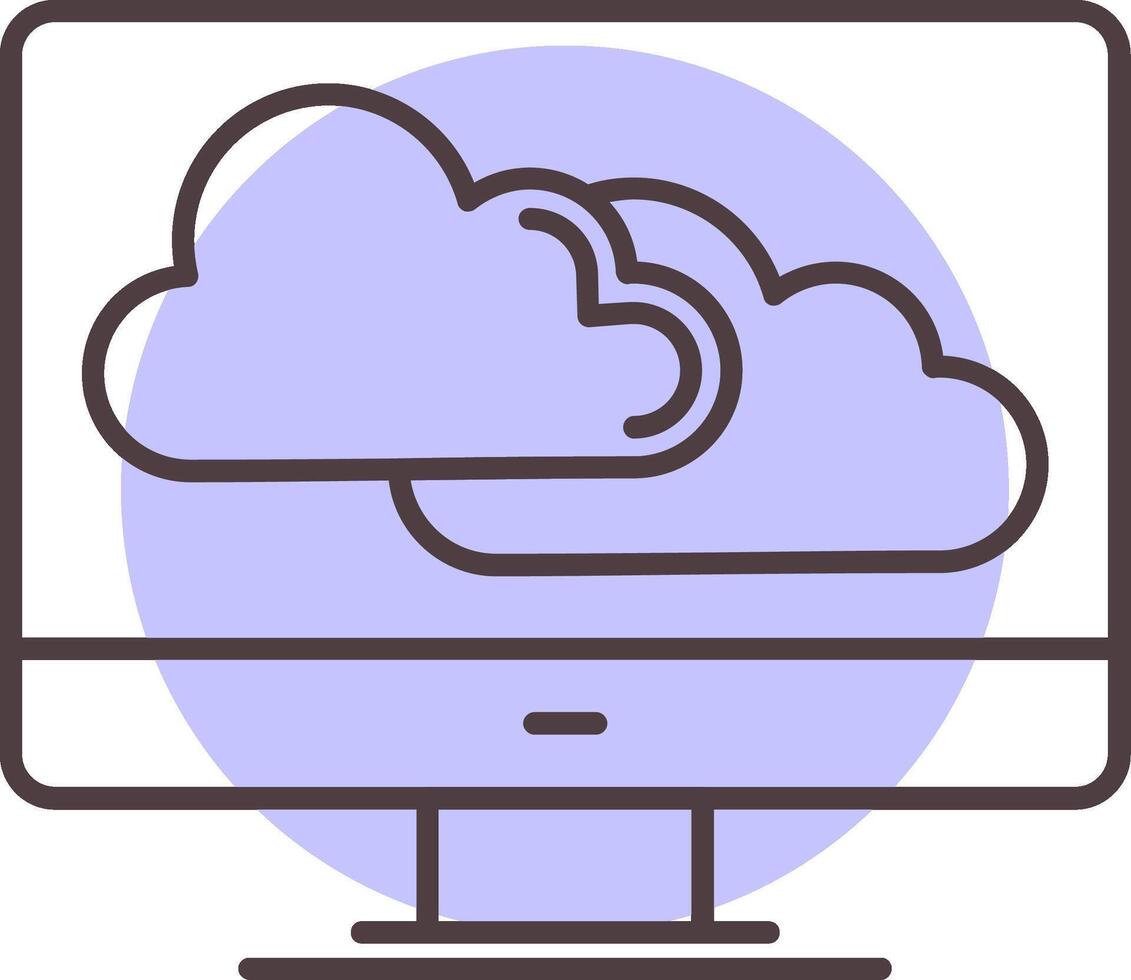 Cloud Line  Shape Colors Icon vector