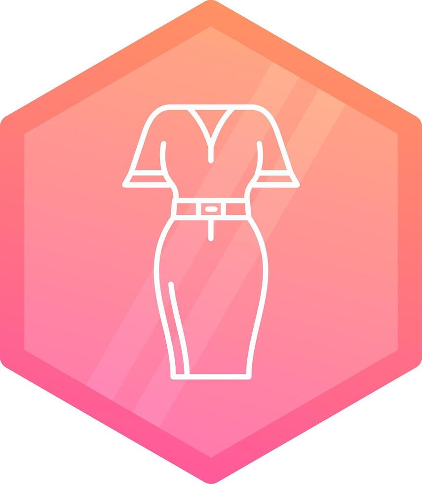 Mini dress Gradient polygon Icon vector